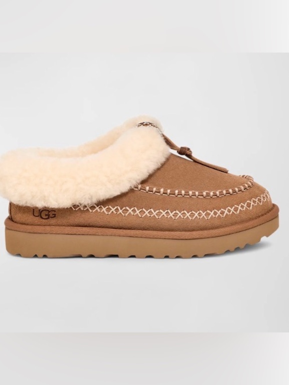 🆕UGG Tasmine Alpine Chestnut Suede Shearling Women Slippers Size 7 NIB